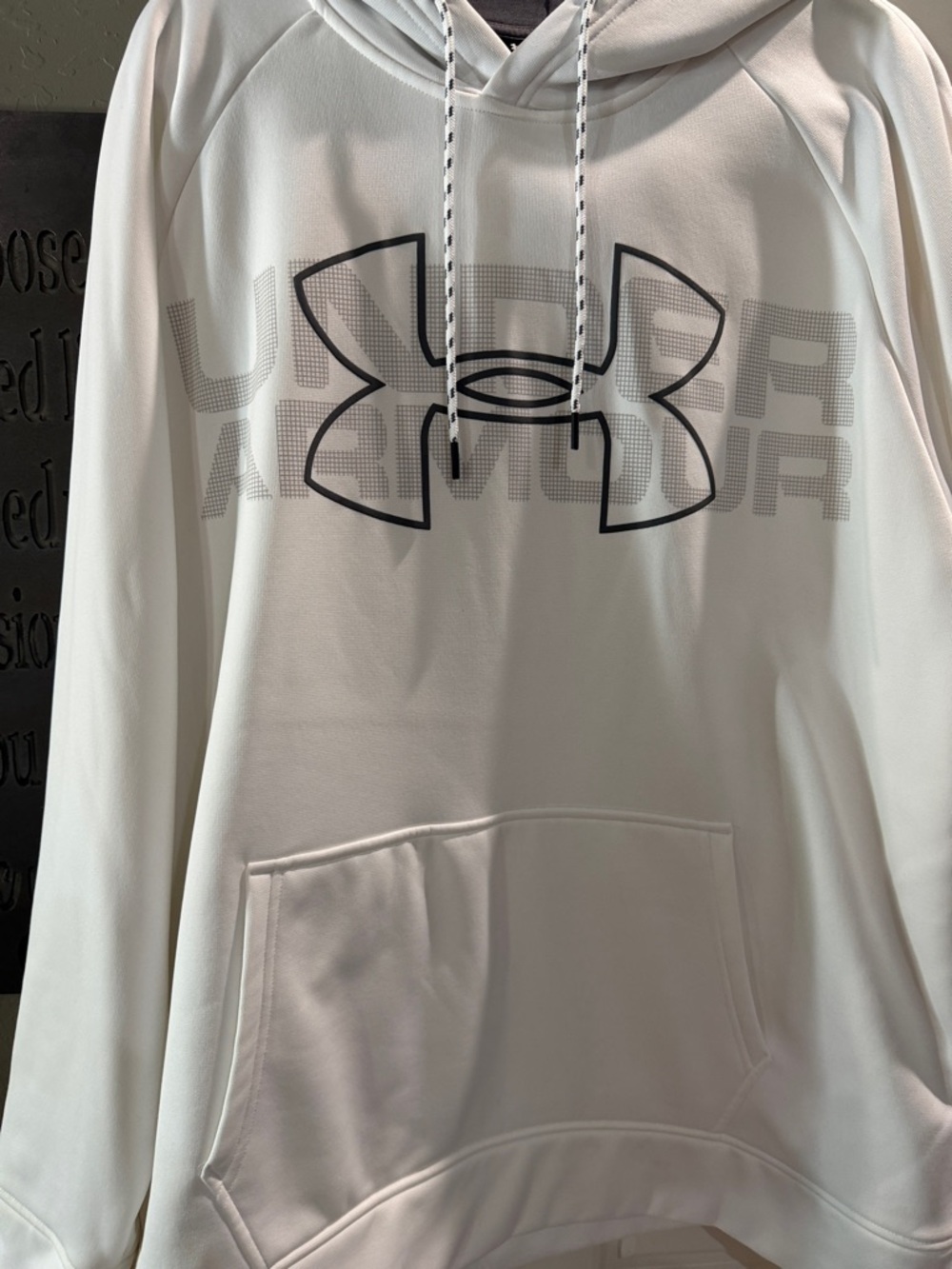 Under Armour White Hoodie with Black Logo